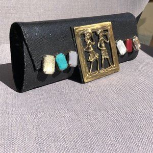 Beautiful sparkly antique hardware clutch on sale!